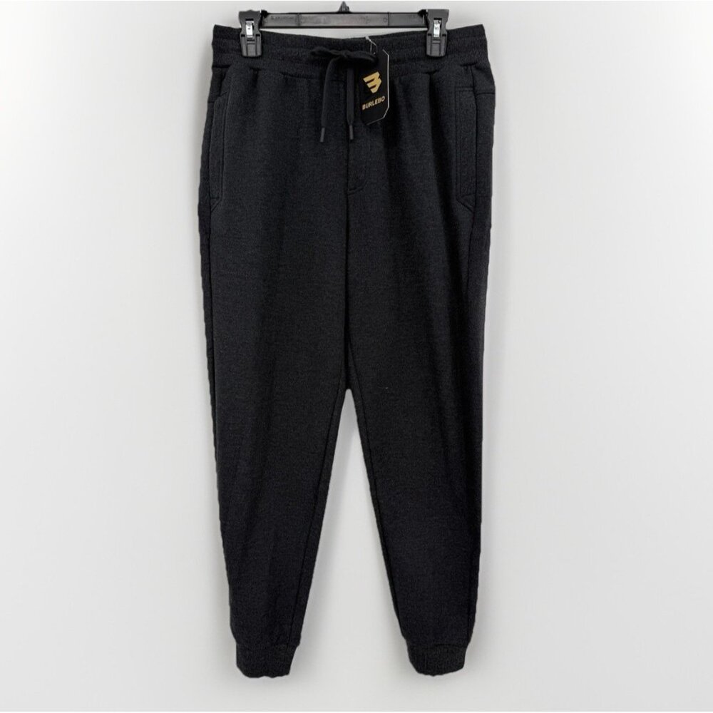 Burlebo Men's Fleece Joggers Sweatpants size M Medium Heather Black